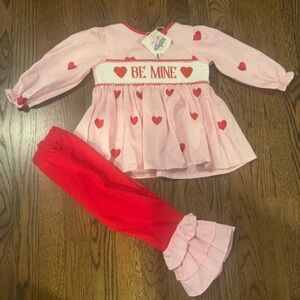 Valentines Smocked Pant Set